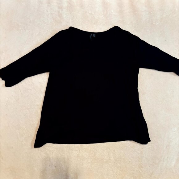 Cynthia Rowley Woman Plus 2X Black V-Neck Pocket Tee - Picture 1 of 4